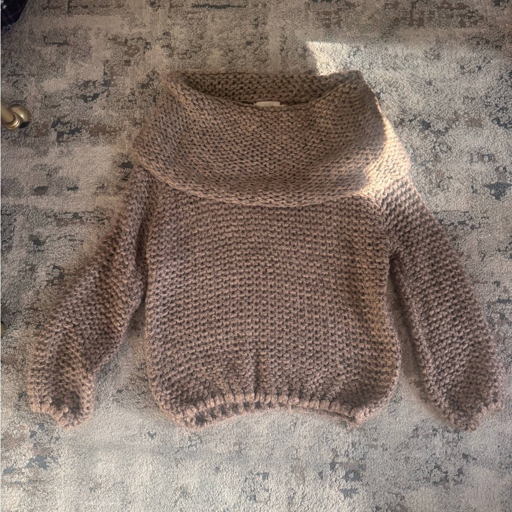 Dreamers Taupe Cowl Neck Sweater
